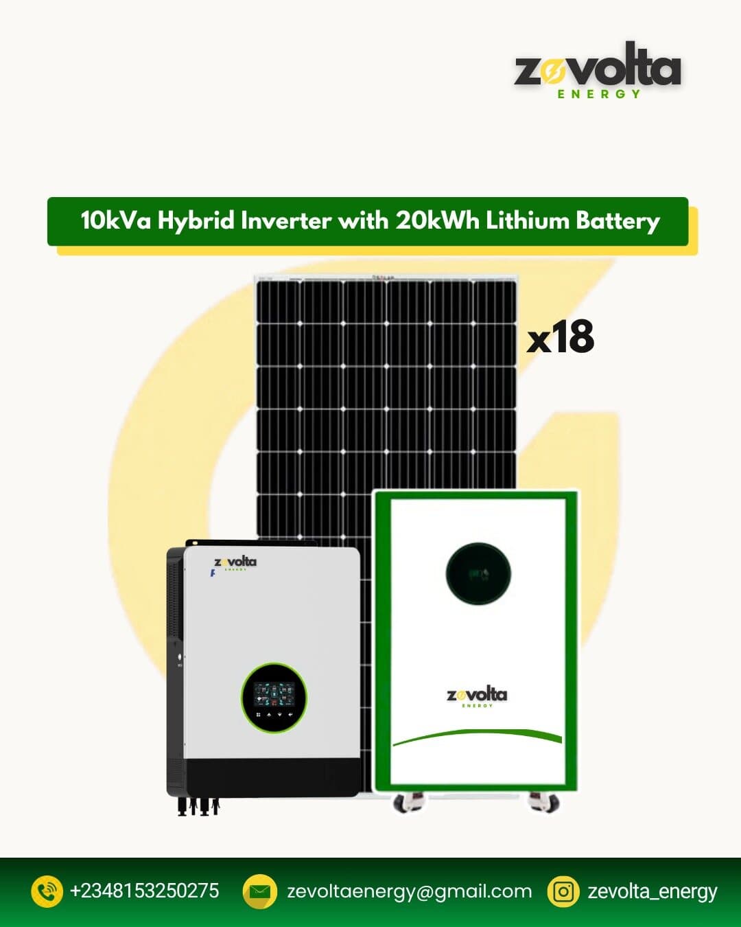 10kVA Hybrid Inverter with 20kWh Lithium Battery