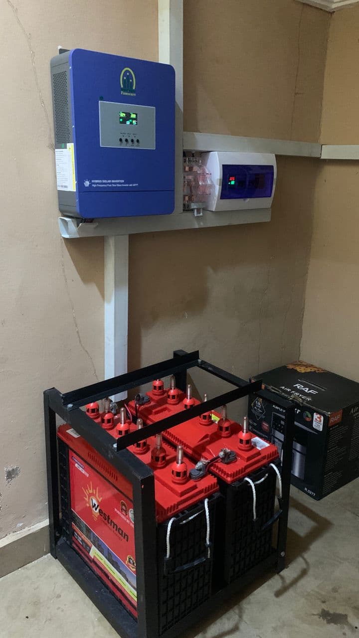 3.5kva Hybrid Inverter 2x 220AH Tubular battery installation Set-Up