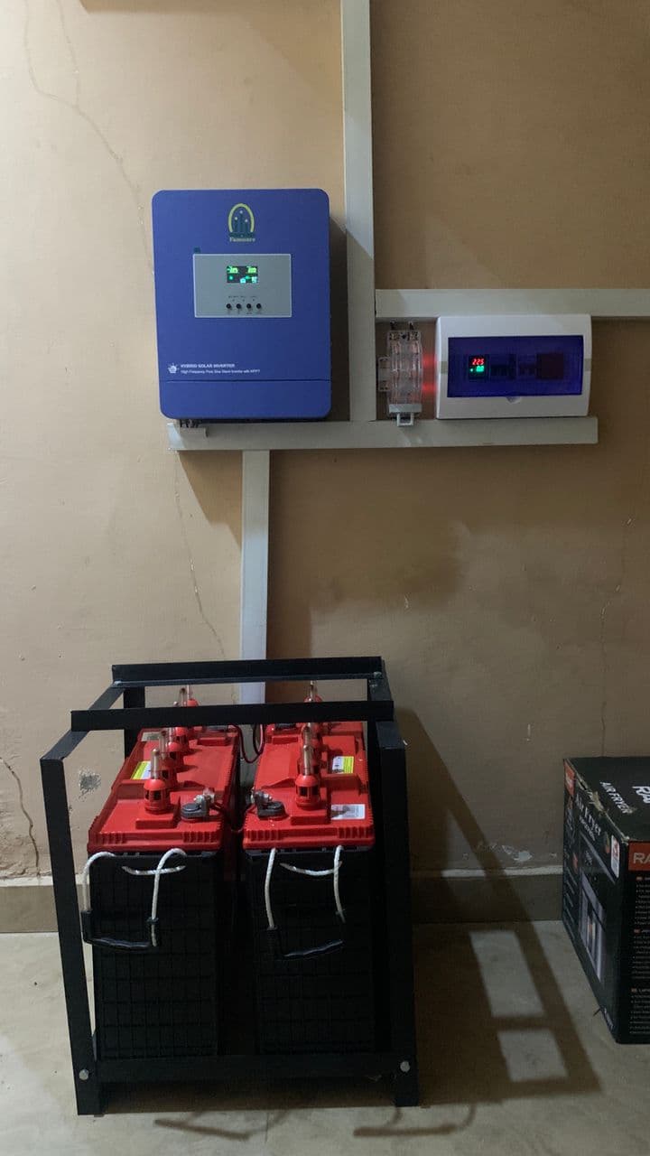 3.5kva Hybrid Inverter 2x 220AH Tubular battery installation Set-Up