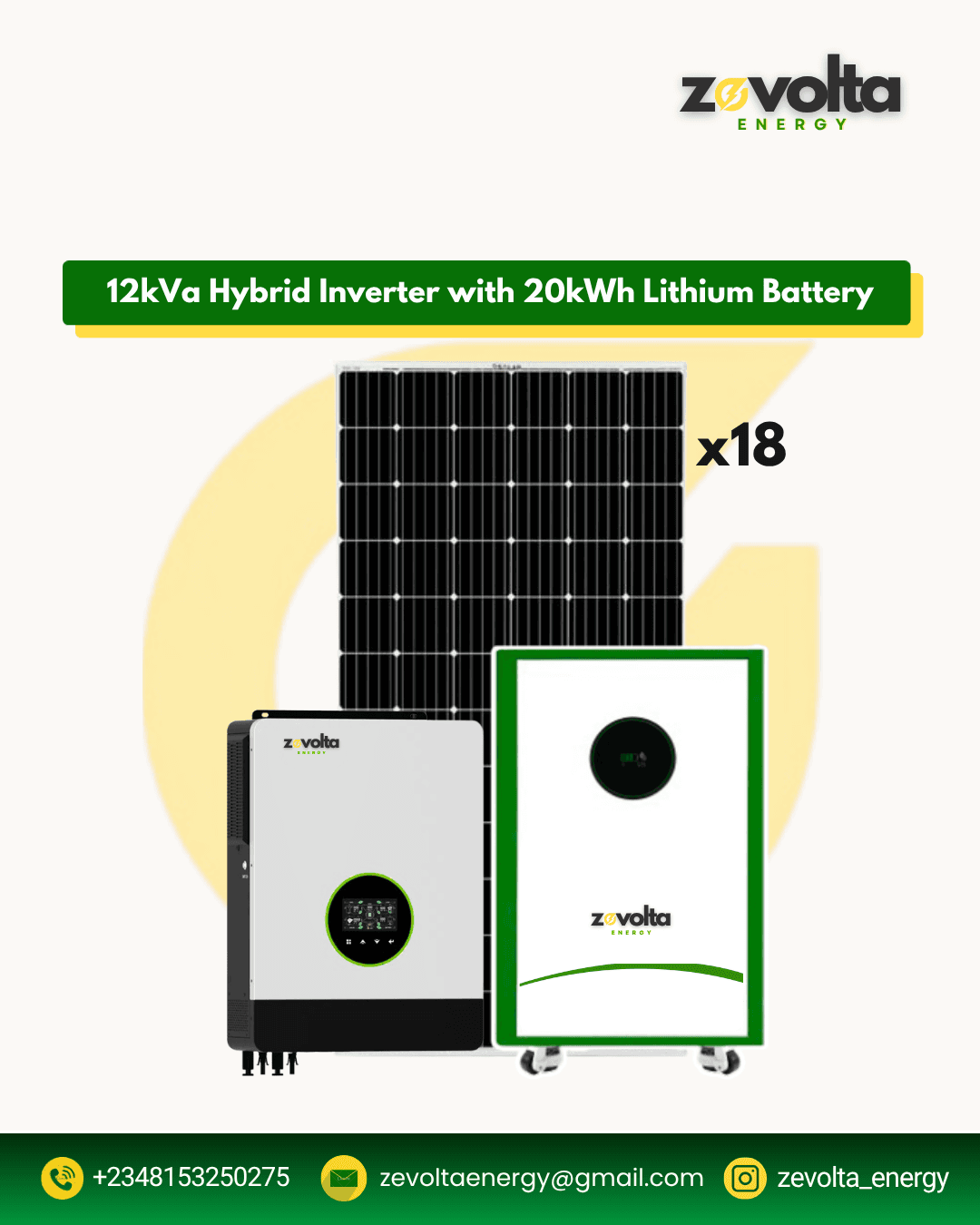 12kVA Hybrid Inverter with 20kWh Lithium Battery